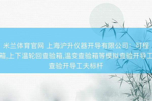 米兰体育官网 上海沪升仪器开导有限公司：可程式查验箱,上下温轮回查验箱,温变查验箱等模拟查验开导工夫标杆