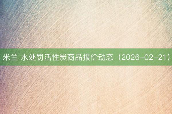 米兰 水处罚活性炭商品报价动态（2026-02-21）