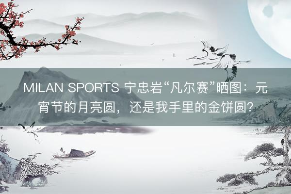 MILAN SPORTS 宁忠岩“凡尔赛”晒图:元宵节的月亮圆,还是我手里的金饼圆?